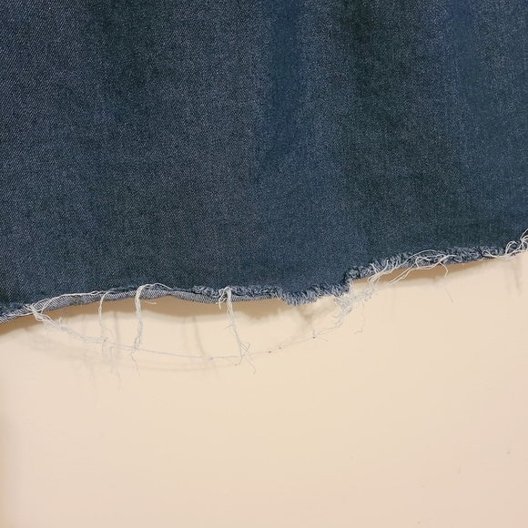 Shein Curve | Women's Denim Circle Skirt With Frayed or Raw Hems (Size 1XL) - Picture 10 of 12